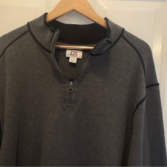 Cutter and Buck Men's Charcoal Zip-Up Sweater - Picture 3 of 8
